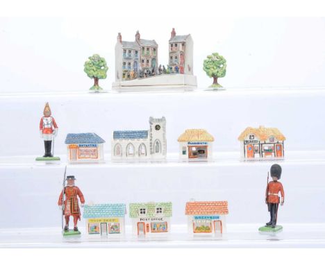 Miniature buildings given to the vendor by Roy Selwyn-Smith, noted model figure designer and ex-director of Britains, who was