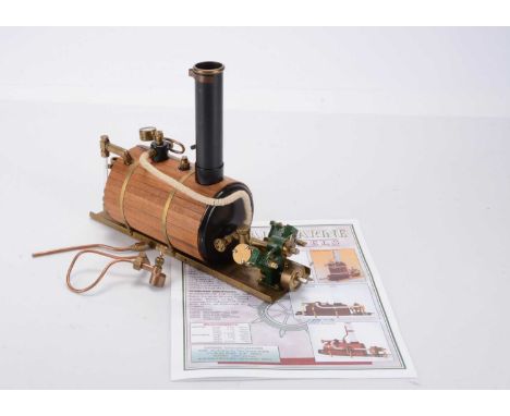 A made-up 'Pintail Horizontal' Marine Steam Engine by Cheddar Models, in original box, assembled with centre-flue boiler fitt