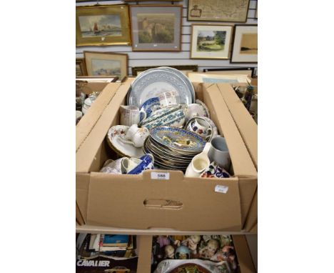 A selection of ceramics comprising Royal Crown Derby dish and jug, eight Royal Worcester 'Legends of the Nile' display plates