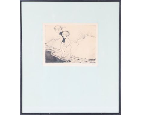 Dorothy Lake Gregory (1893-1970) American. Hand signed and numbered lithograph. Titled "Down to the Sea". Province Town print