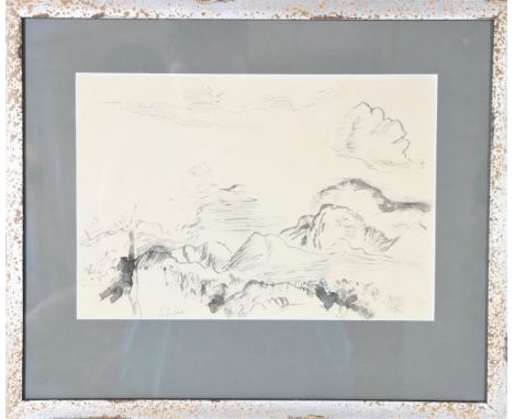 Titled "Long's Peak", watercolor, signed lower left. Boardman Robinson, noted for his cartoons, paintings, and murals, was bo