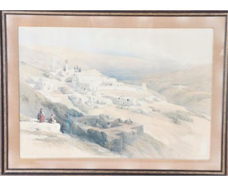 David Roberts (1796-1864), Lithograph with hand coloring dated 1839. "Convent of the Terra-Santa Nazareth". Overall: 17 1/2 x
