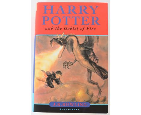 Harry Potter and the Goblet of Fire 2000 by J K Rowling, first edition of Rowling’s fourth book, with dust jacket, published 