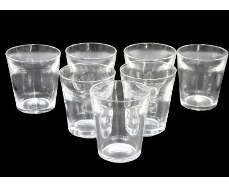 (7) Steuben Glass Tumblers. Size: 4 1/4 x 3 3/4 in. Please note that all sales are final. No refunds will be given under any 