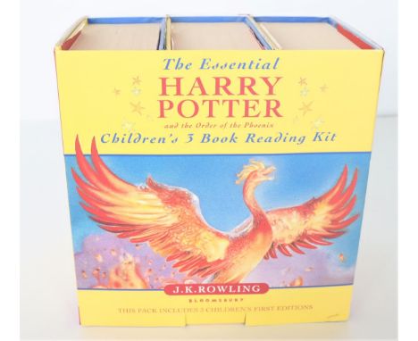 J K Rowling, The Essential Harry Potter and the Order of the Phoenix Children’s 3 Book Reading Kit, in slipcase, first editio