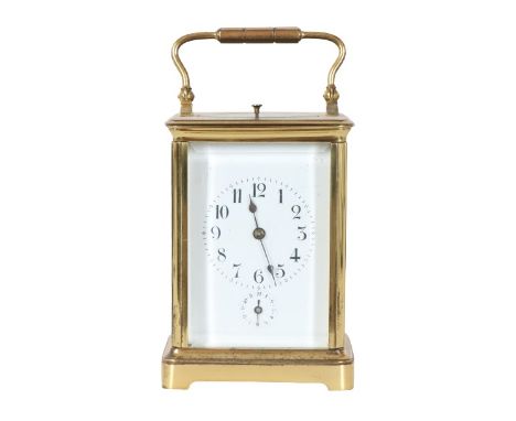 Gilt Mantel Carriage Clock Size: 3 1/2 x 4 x 5 1/2 in. Please note that all sales are final. No refunds will be given under a