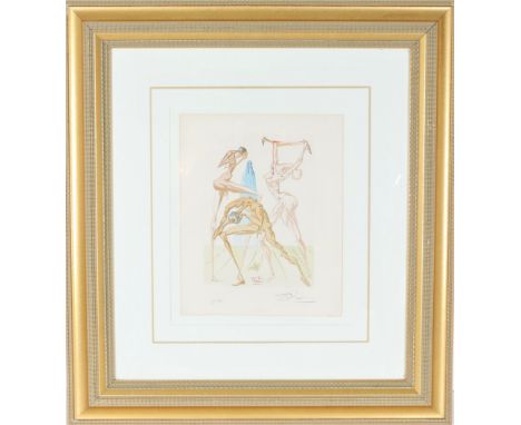 Salvador Dali (1904 - 1989) French / Spain artist. Surrealist lithograph, edition 20/25. Signed in pencil lower right. Dali g