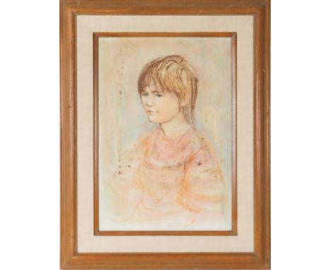 Edna (Hibel) Plotkin (1917 - 2015), Framed Print,. Overall: 27 x 21 in. Sight: 19 x 13 in. Please note that all sales are fin