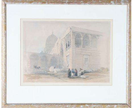 David Roberts (1796-1864) Scottish. Orientalist hand tinted lithograph titled "One of the Tobs of the Caliphs, Cairo". Publis