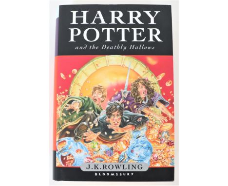 Harry Potter and the Deathly Hallows by J K Rowling, first edition of Rowling’s seventh book in the series, dust jacket, publ