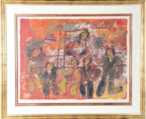 Song of Songs: Arrival of the Bride, 1975. Color lithograph numbered 162/200, and signed in pencil in the margin. Theo Tobias
