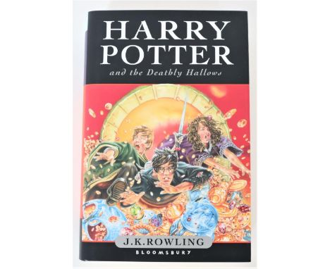 Harry Potter and the Deathly Hallows by J K Rowling, first edition of Rowling’s seventh book in the series, dust jacket, publ