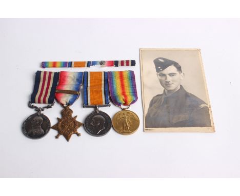 Medals: S.C.Reeve PO/RNVR group of four 1st WW including 1914 Star with bar and Bravery in the field medal, with portrait pho