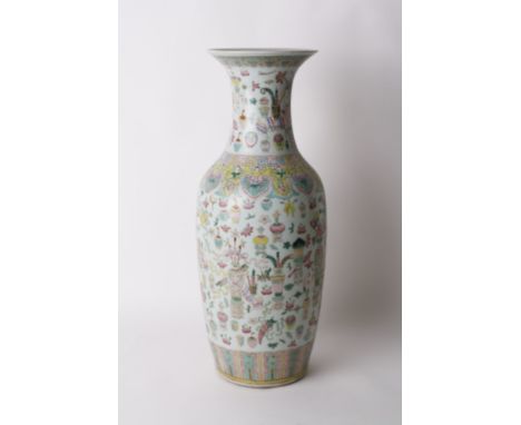 A Chinese baluster vase, Taoist symbols, 61cm high