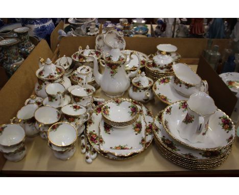 A Royal Albert 'Old Country Roses' bone china part dinner and tea service, approximately ninety pieces