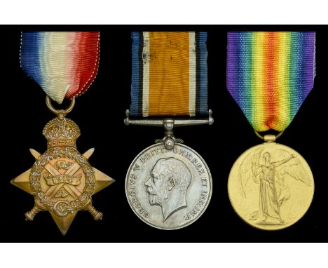 Three: Gunner M. Hunt, Royal Garrison Artillery  1914 Star (21551 Gnr: M. Hunt. R.G.A.); British War and Victory Medals (2155