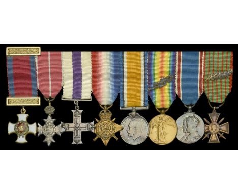 The mounted group of eight miniature dress medals attributed to Major-General C. J. Wallace, C.B., Highland Light Infantry  D