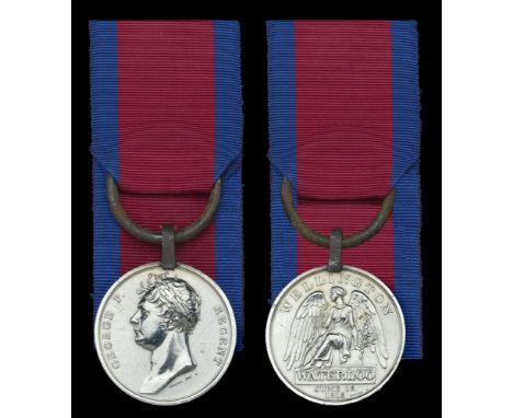 The Waterloo Medal awarded to ‘Hougoumont Defender’ Private E. Wharton, 2nd Battalion, 3rd Foot Guards  Waterloo 1815 (Edw. W