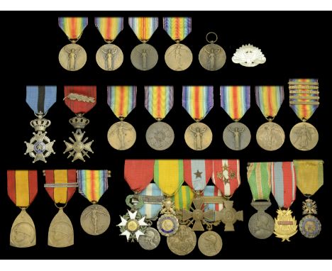 Belgium, Kingdom, Order of Leopold II, Chevalier’s breast badge, silver and enamel, French motto; Croix de Guerre, L.III.R., 