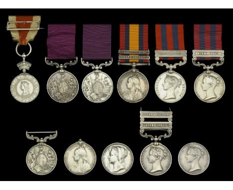 Renamed and Defective Medals (11): India General Service 1854-95 (4), no clasp (-----lle No. 1 By. 1st B--  ----) planchet on