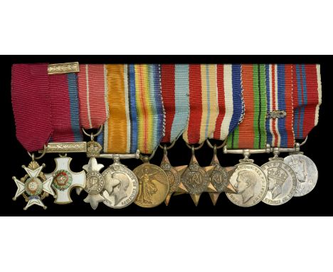 The mounted group of eleven miniature dress medals worn by Major-General G. S. Hatton, Royal Engineers  The Most Honourable O