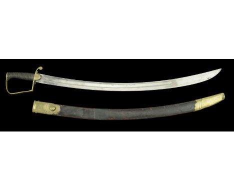 Coastguard Sword.â€¨A Victorian example with a 75.5 cm curved steel blade by ‘Deakin’, with inspection mark and maker’s mark,