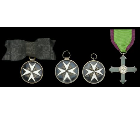 The Order of St. John of Jerusalem (3), Serving Brother’s breast badge (2), both silver and enamel; Serving Sister’s shoulder