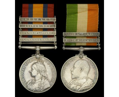 Pair: Bombardier W. Dempsey, Royal Field Artillery, accompanied by a superb hand-written diary detailing his service in South