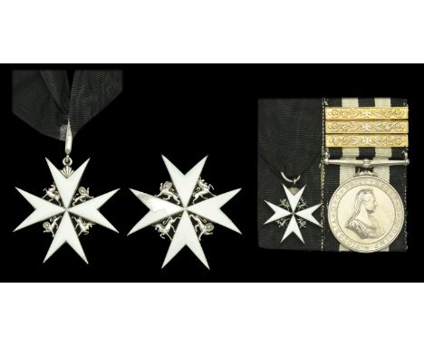 The Order of St. John of Jerusalem, Knight of Grace’s set of insignia, by Carrington, London, comprising neck badge, silver a