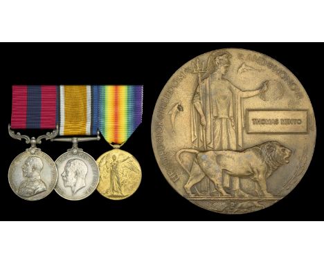 A Great War D.C.M. group of three awarded to Sergeant T. Minto, 18th Battalion, Highland Light Infantry, who died on 9 June 1