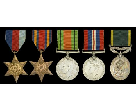 Five: Warrant Officer Class II R. E. Hall, Royal Artillery  1939-45 Star; Burma Star; Defence and War Medals 1939-45; Efficie