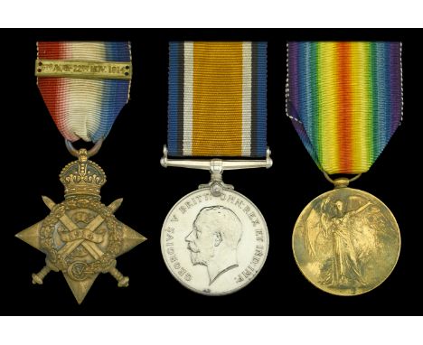 Three: Private G. W. Reynolds, Royal Fusiliers  1914 Star, with copy clasp (6388 Pte. G. W. Reynolds. R. Fus.); British War a
