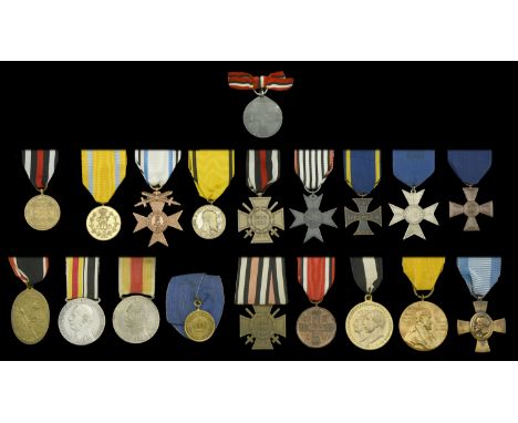 Germany, Baden, Civil Merit Medal, 1908 issue (2), silver; Bavaria, Military Merit Cross, Third Class, bronze, with crossed s