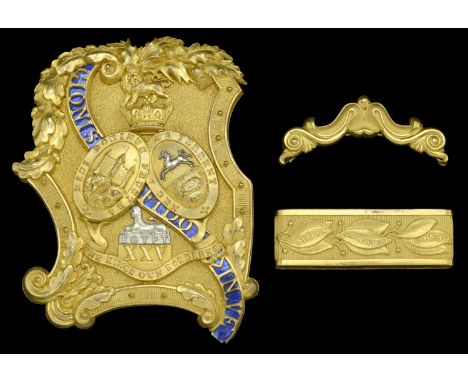 25th (The King’s Own Borderers) Foot Officer’s Shoulder Belt Plate. A good example Officer’s Shoulder Belt Plate circa 1840-5