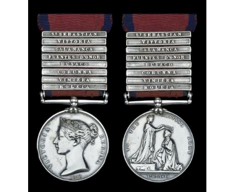 The rare Military General Service Medal awarded to Sergeant J. Button, 9th Regiment of Foot, who twice volunteered for the ‘F
