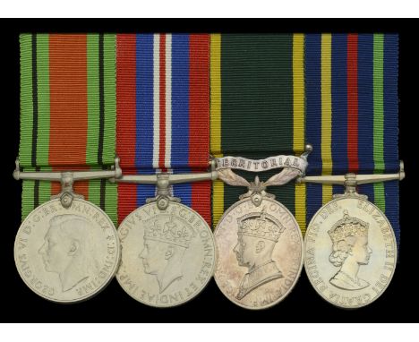 Four: Gunner R. L. R. Briault, Royal Artillery  Defence and War Medals 1939-45; Efficiency Medal, G.VI.R., 1st issue, Territo