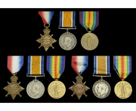 Three: Private W. Bryan, Cheshire Regiment 1914-15 Star (10828 Pte. W. Bryan. Ches. R.); British War and Victory Medals (1082