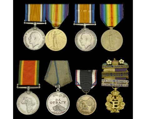 Pair: Lieutenant A. K. Beaton, Labour Corps British War and Victory Medals (Lieut. A. K. Beaton.) mounted for wear, contact m