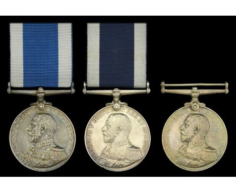 Royal Navy L.S. & G.C., G.V.R., 1st issue (3) (268677 J. H. Salmons, E.R.A. 1Cl., H.M.S. Adamant.; 215875. James Foden, A.B. 