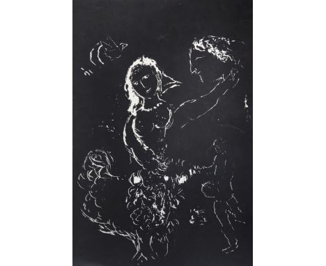 Marc Chagall - original lithograph, signed in pencil, numbered: 26/30, along its right side an old water stain, attached to c