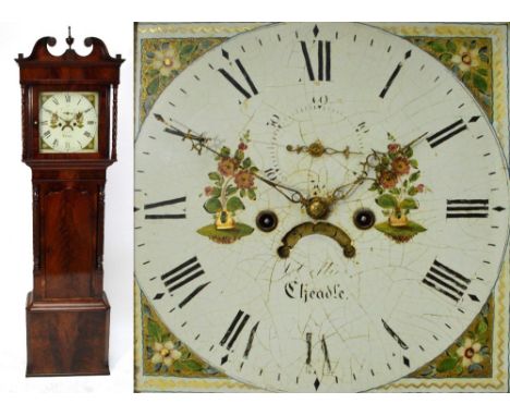 A 19th century mahogany eight day longcase clock, the square painted enamel dial with subsidiary seconds and date aperture, s