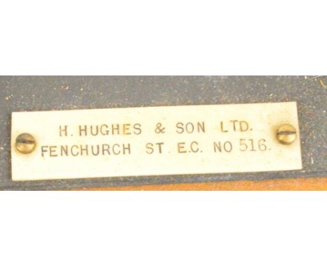 H HUGHES & SON LTD, FENCHURCH STREET, LONDON; an early 20th century oak cased barograph with glazed dome, on stepped rectangu