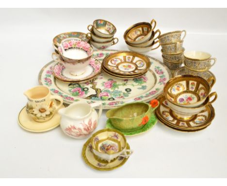 A quantity of mixed ceramics comprising six Royal Worcester coffee cups and saucers in "Lady Evelyn" pattern, Paragon five te