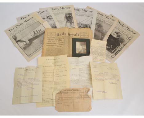 TITANIC DISASTER; White Star Line 1st Class Saloon Steward

A highly important collection of historic documents, photograph a