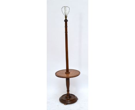 A 1930s standard lamp with dished platfrom.