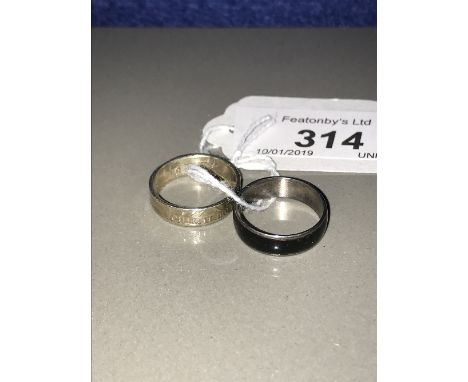 USA COIN RING AND 1 OTHER