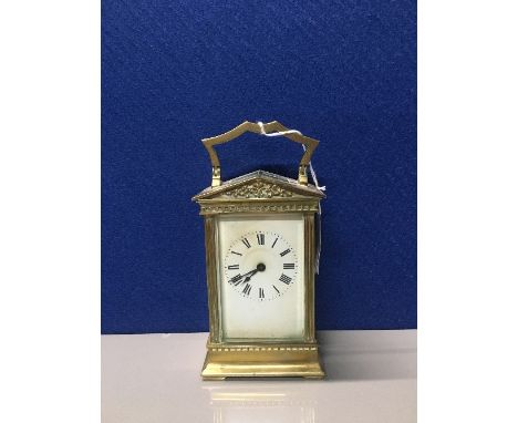 VINTAGE DOMED BRASS CARRIAGE CLOCK