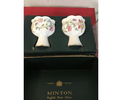 PAIR OF BOXED MINTONS GOBLETS AND SPODE COLLECTORS PLATE