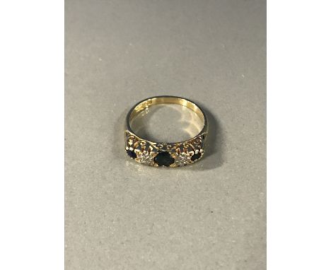 18ct GOLD SAPPHIRE AND DIAMOND RING