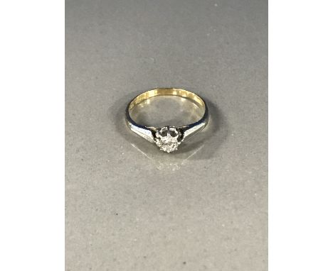 18ct GOLD PLATINUM DIAMOND RING